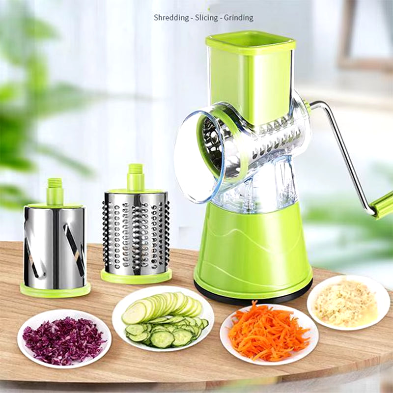 3-In-1 Manual Rotation Vegetable Fruit Slicer round Cutter Potato Grater Spiralizer Vegetable Chopper Kitchen Home Tools