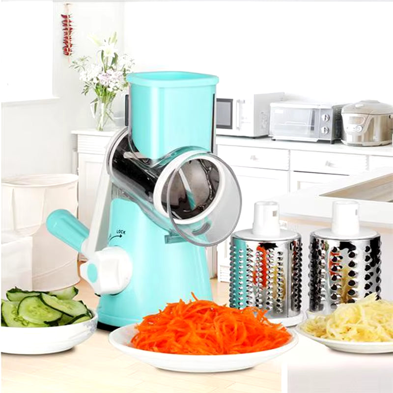 3-In-1 Manual Rotation Vegetable Fruit Slicer round Cutter Potato Grater Spiralizer Vegetable Chopper Kitchen Home Tools