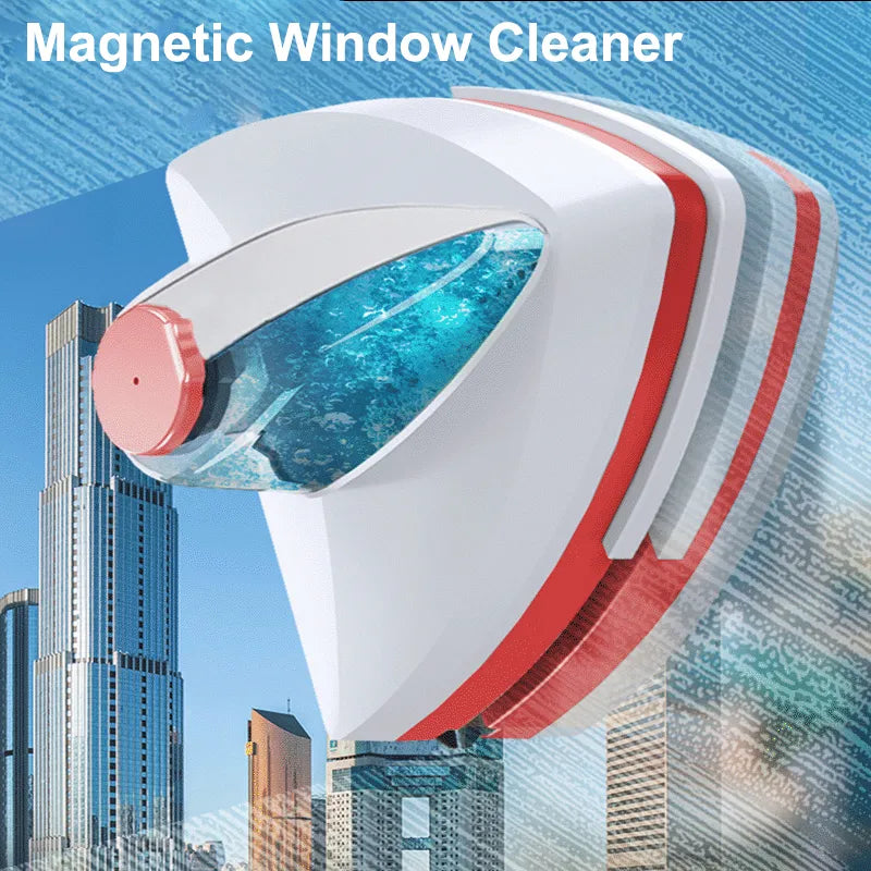 2024 New Magnetic Glass Window Cleaning Tool Water Discharge Double-Layer Wiper Household Special Magnetic Window Cleaner