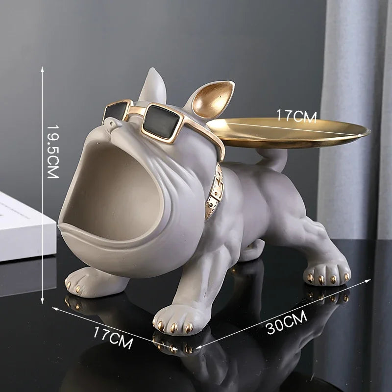 Bulldog Figurine Dog Statue Storage Box Animal Ornament Resin Craft Art Sculpture Figurine Home Puppy Sculpture